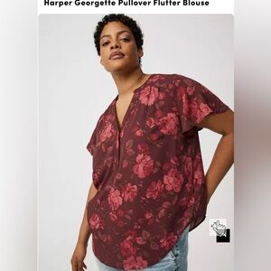 Torrid Burgundy Floral Top